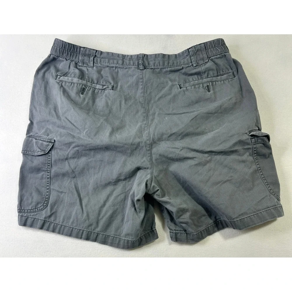 Munsingwear Mens Cargo Shorts‎ Gray Cotton Pleated Elastic Waist Size 36 GS93